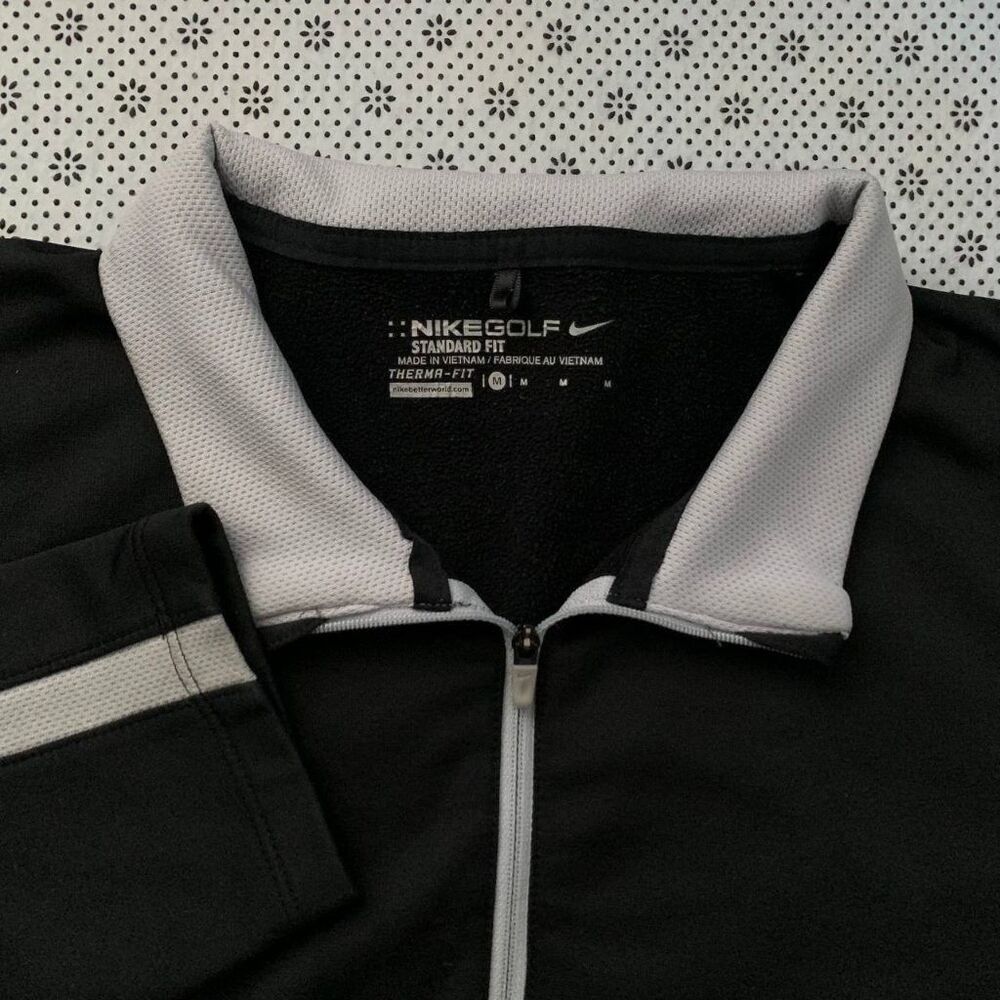 Nike Golf Therma-Fit Standard Fit 1/4 Zip Pullover Black Gray Mens M
